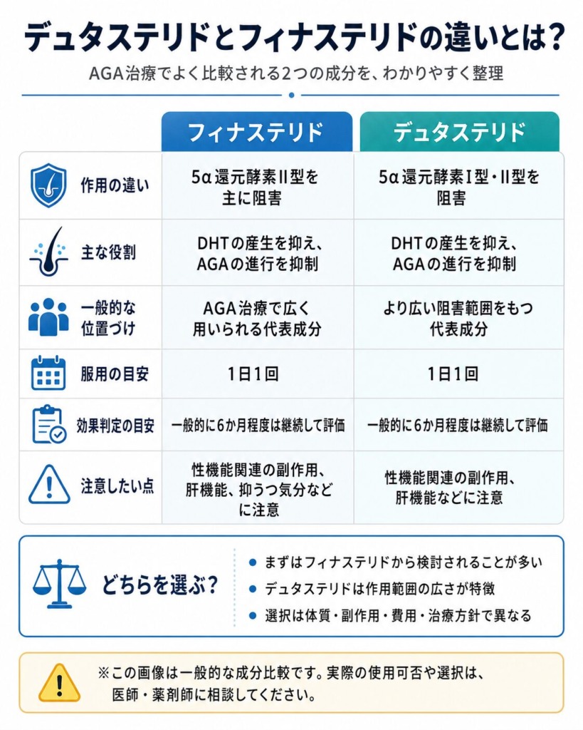デュタステリドとフィナステリドの違い